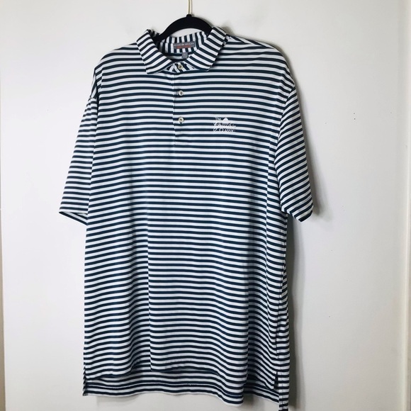 Peter Millar polo men xl The Greenbrier blue stripe Summer Comfort - Picture 1 of 9
